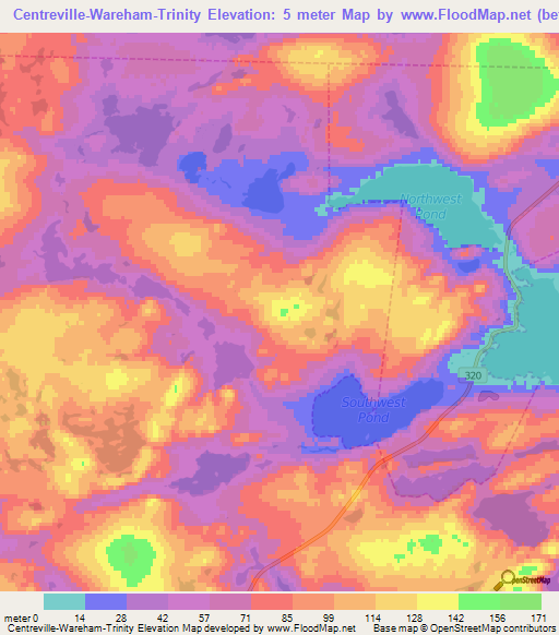 Centreville-Wareham-Trinity,Canada Elevation Map