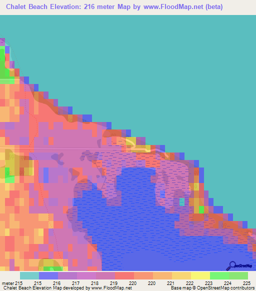 Chalet Beach,Canada Elevation Map