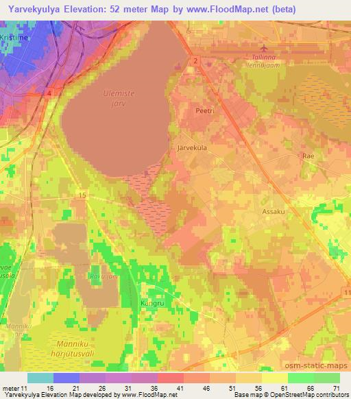 Yarvekyulya,Estonia Elevation Map