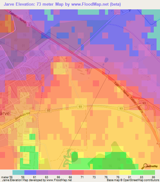 Jarve,Estonia Elevation Map