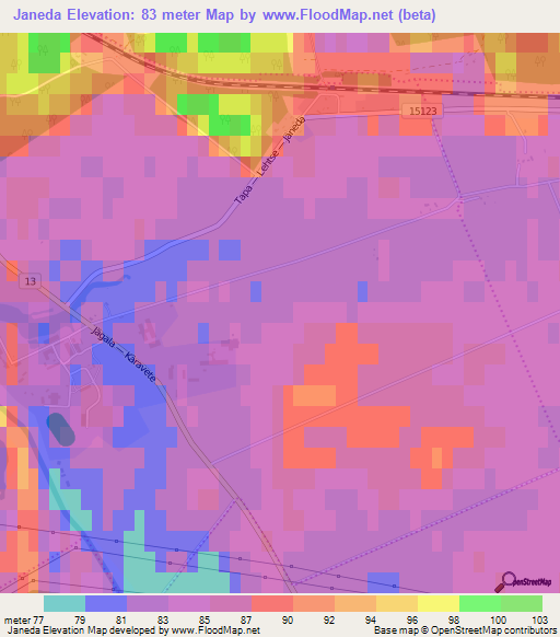 Janeda,Estonia Elevation Map