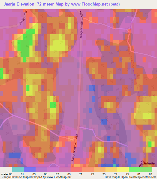 Jaarja,Estonia Elevation Map