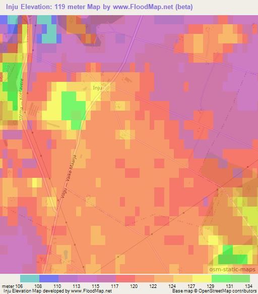 Inju,Estonia Elevation Map