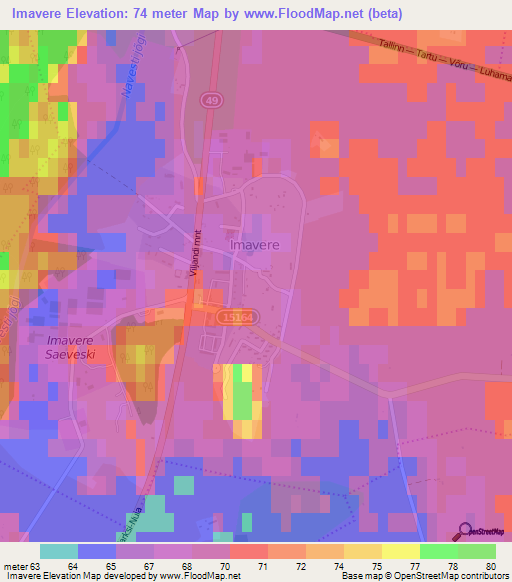 Imavere,Estonia Elevation Map