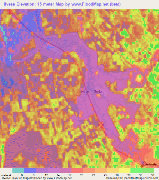 Ilvese,Estonia Elevation Map