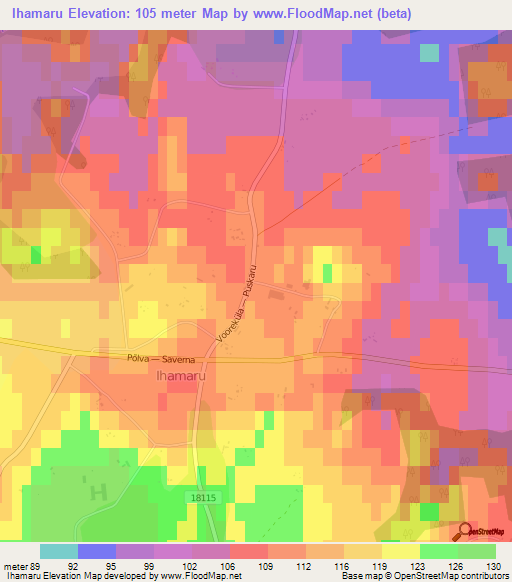 Ihamaru,Estonia Elevation Map