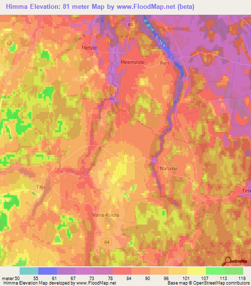 Himma,Estonia Elevation Map
