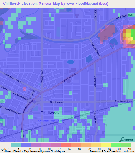 Chilliwack,Canada Elevation Map