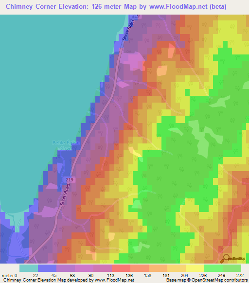 Chimney Corner,Canada Elevation Map