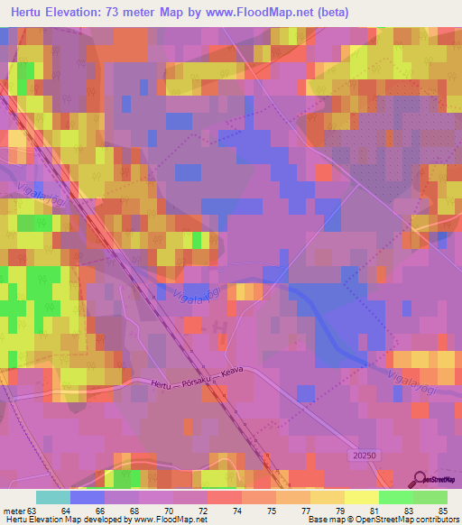 Hertu,Estonia Elevation Map