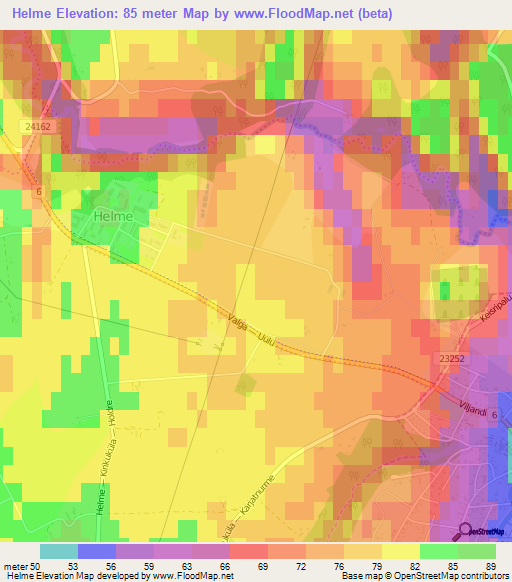 Helme,Estonia Elevation Map