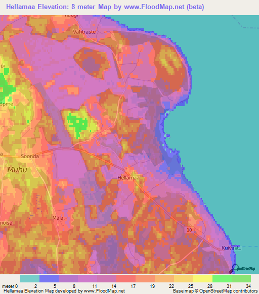 Hellamaa,Estonia Elevation Map