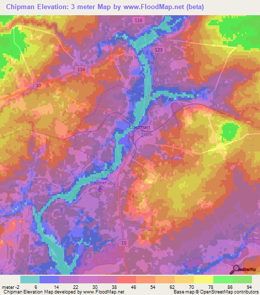 Chipman,Canada Elevation Map