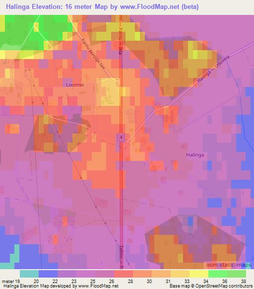 Halinga,Estonia Elevation Map