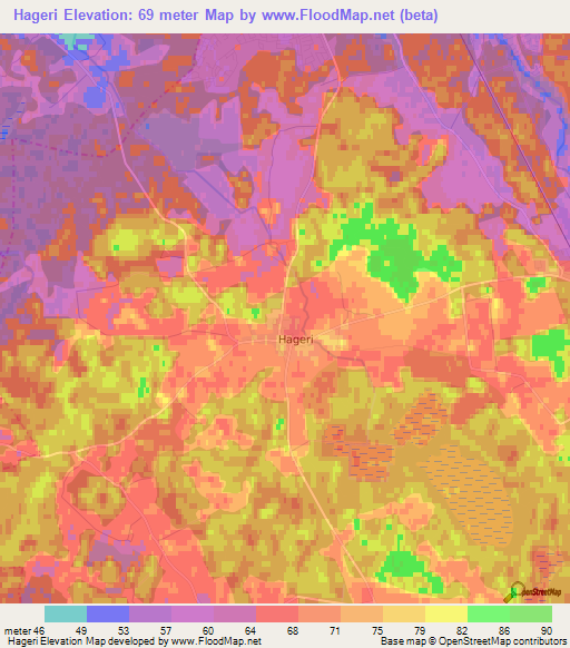 Hageri,Estonia Elevation Map