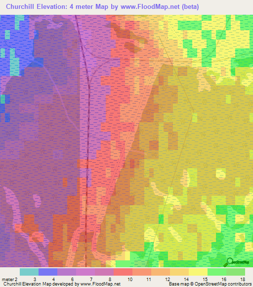 Churchill,Canada Elevation Map