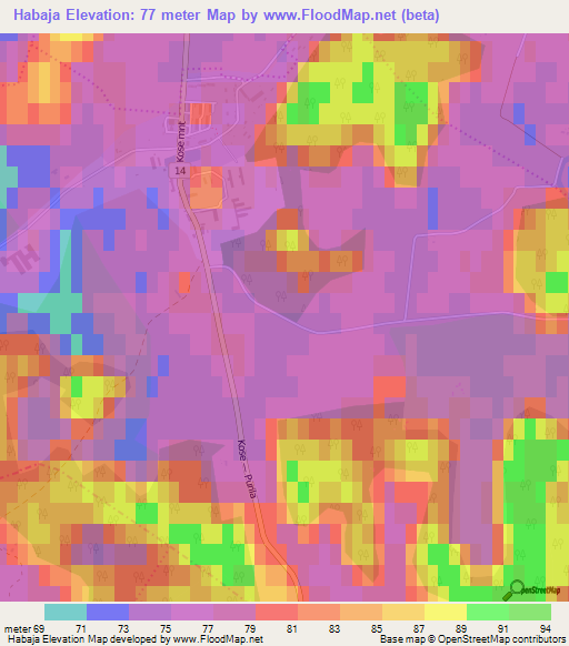 Habaja,Estonia Elevation Map