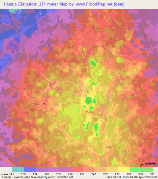 Haanja,Estonia Elevation Map