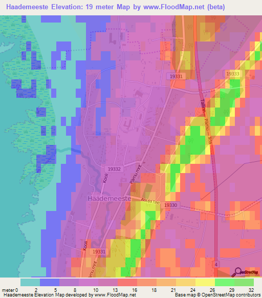 Haademeeste,Estonia Elevation Map