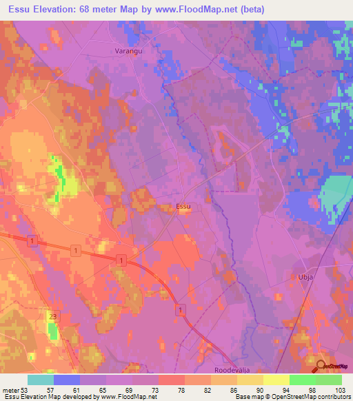 Essu,Estonia Elevation Map