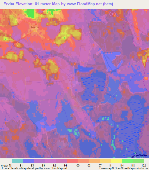 Ervita,Estonia Elevation Map