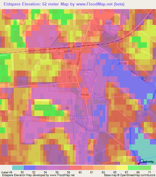 Eidapere,Estonia Elevation Map