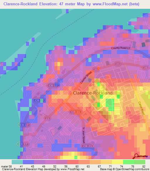 Clarence-Rockland,Canada Elevation Map
