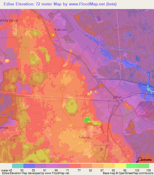 Edise,Estonia Elevation Map