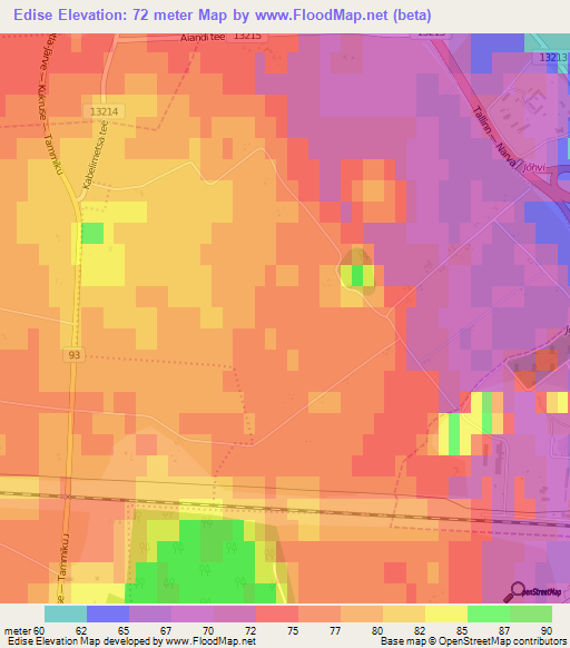 Edise,Estonia Elevation Map