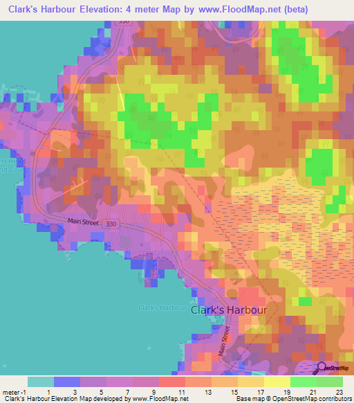 Clark's Harbour,Canada Elevation Map