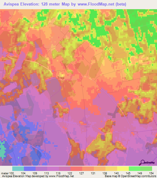 Avispea,Estonia Elevation Map