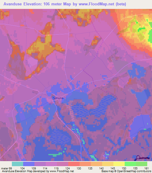 Avanduse,Estonia Elevation Map