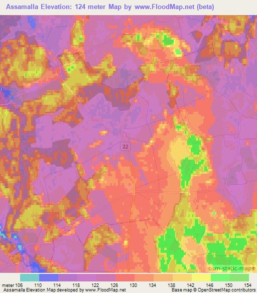 Assamalla,Estonia Elevation Map