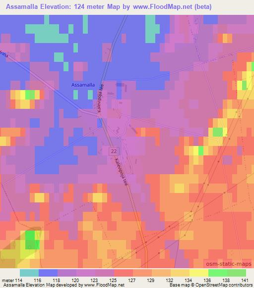 Assamalla,Estonia Elevation Map