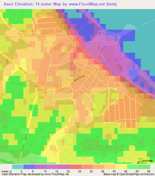 Aseri,Estonia Elevation Map