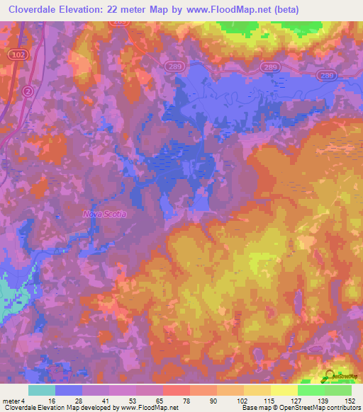 Cloverdale,Canada Elevation Map