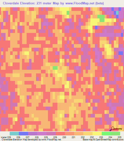 Cloverdale,Canada Elevation Map