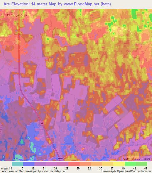 Are,Estonia Elevation Map