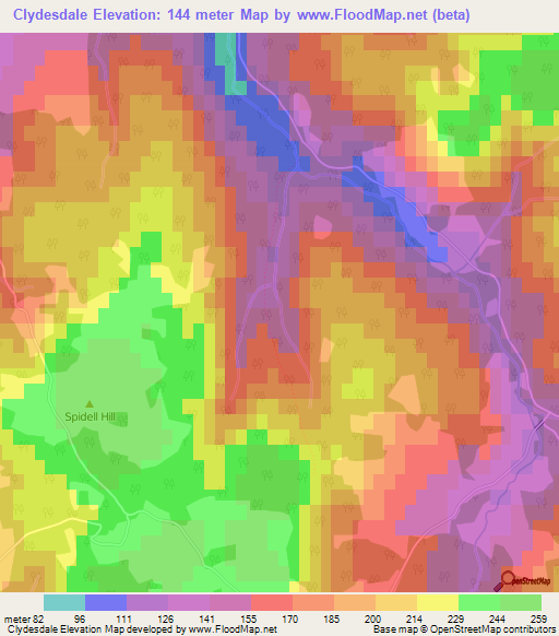 Clydesdale,Canada Elevation Map