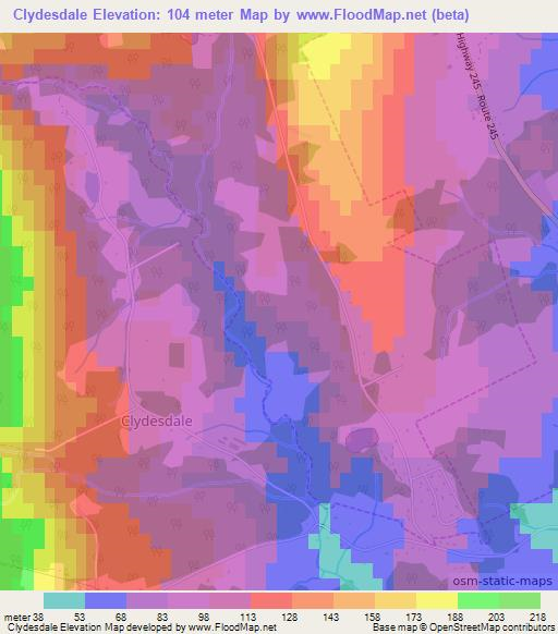 Clydesdale,Canada Elevation Map