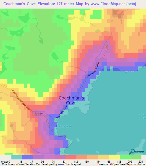 Coachman's Cove,Canada Elevation Map