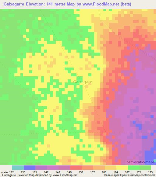Galxagarre,Somalia Elevation Map