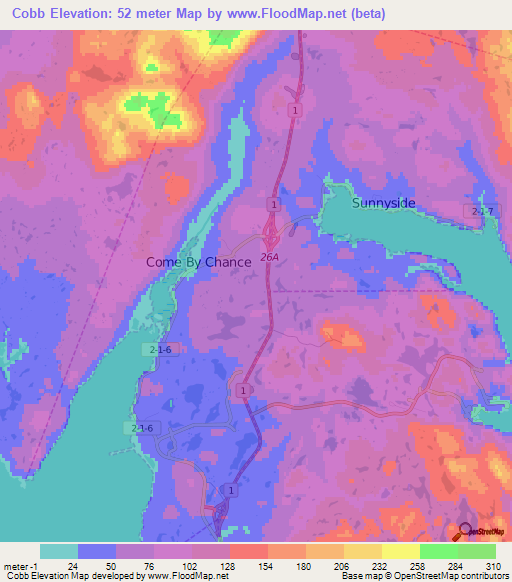 Cobb,Canada Elevation Map