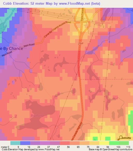 Cobb,Canada Elevation Map