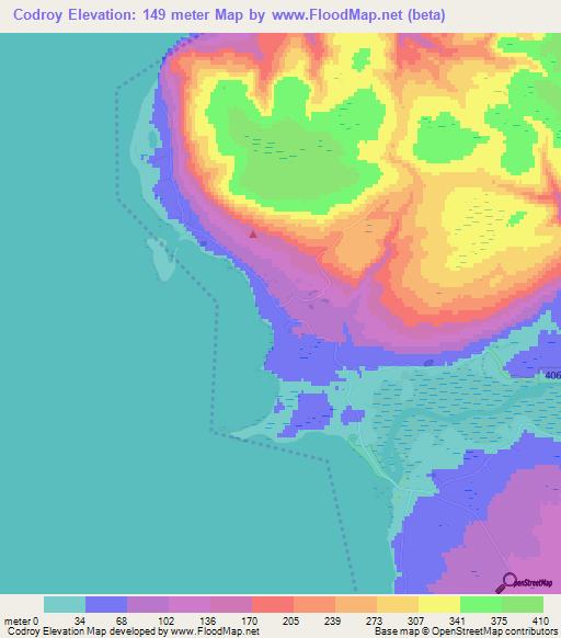 Codroy,Canada Elevation Map