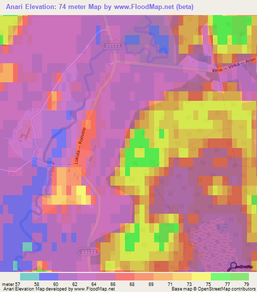 Anari,Estonia Elevation Map