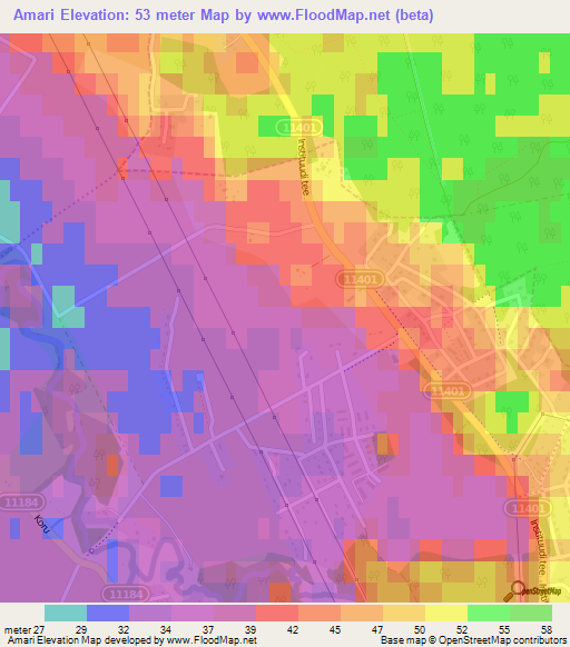 Amari,Estonia Elevation Map