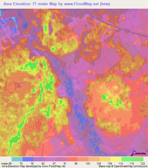 Ama,Estonia Elevation Map