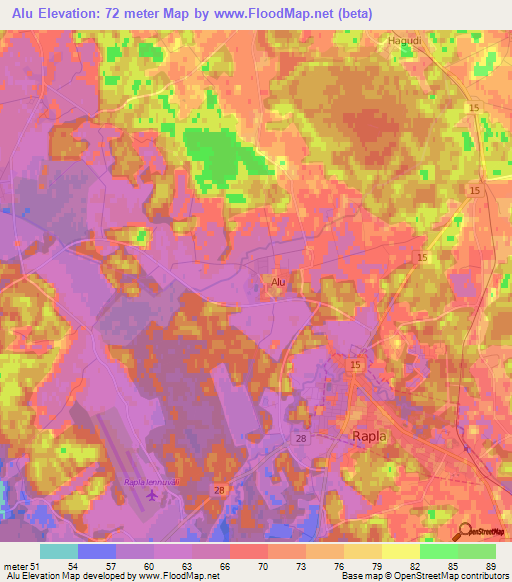 Alu,Estonia Elevation Map