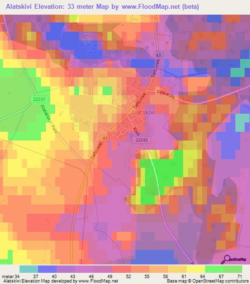 Alatskivi,Estonia Elevation Map